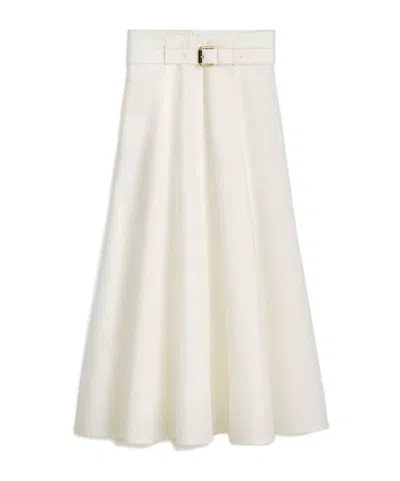 Dior Mid-length Belted Skirt In White