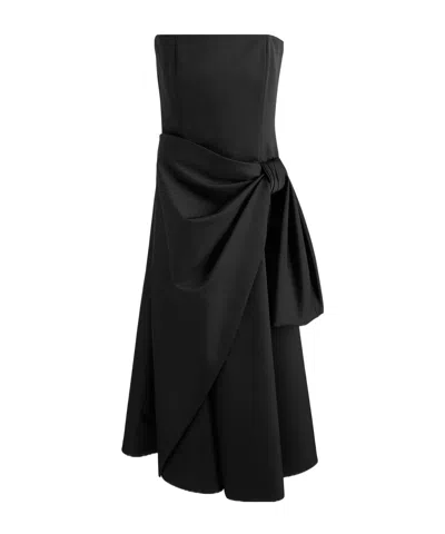 Dior Mid-length Draped Bustier Dress In Black