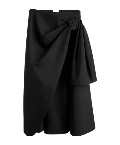 Dior Mid-length Draped Skirt In Black