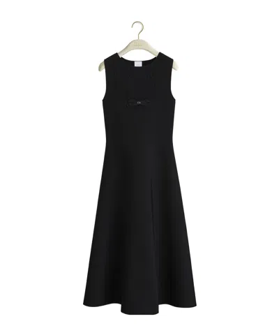 Dior Mid-length Flared Dress In Black