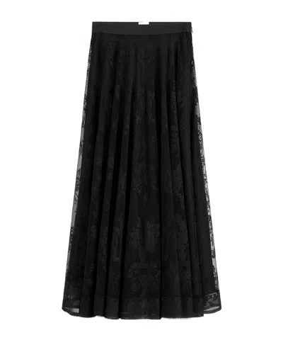 Dior Mid-length Flared Skirt In Black