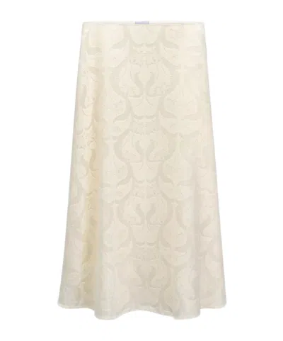 Dior Mid-length Flared Skirt In Brown