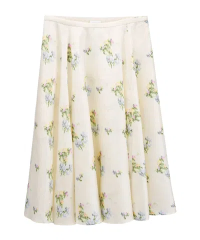 Dior Mid-length Flared Skirt In White
