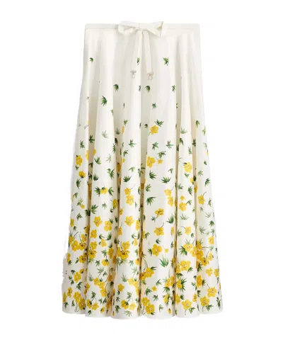 Dior Mid-length Flared Skirt In White