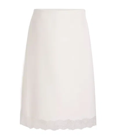 Dior Mid-length Straight Skirt In White