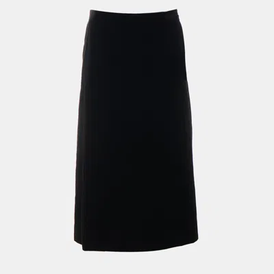 Pre-owned Dior Mid-length Straight Velvet Skirt Fr 38 In Black