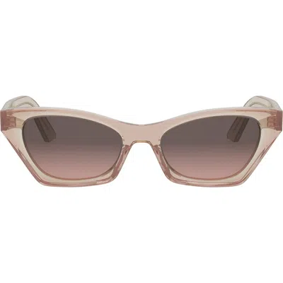Dior Midnight B1i 53mm Butterfly Sunglasses In Pink / Other / Gradient Smoke