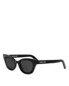 Dior Midnight B2i 51mm Cat Eye Sunglasses In Black/gray Solid