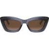 Dior Midnight B3i 54mm Cat Eye Sunglasses In Gray