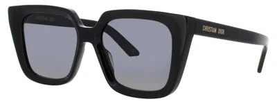 Dior Midnight S1i Sunglasses Cd40092i 53-18-140 In 01b - Shiny Black / Gradient Smoke