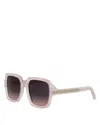 Dior Midnight S4i Square Sunglasses, 54mm In Transparent Gray