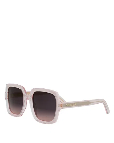 Dior Midnight S4i Square Sunglasses, 54mm In Transparent Gray