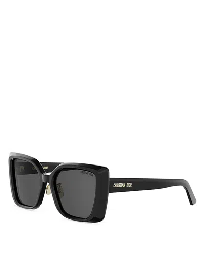 Dior Midnight Square Sunglasses, 55mm In Black