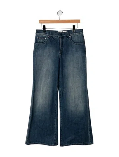 Pre-owned Dior Mid-rise Flared Jeans In Blue