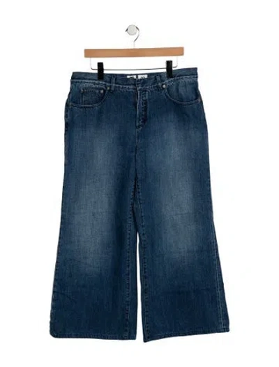 Pre-owned Dior Mid-rise Flared Jeans In Blue
