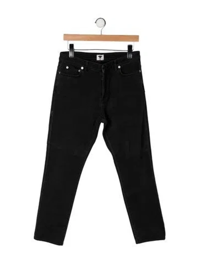 Pre-owned Dior Mid-rise Straight Leg Jeans In Black