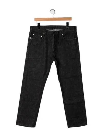 Pre-owned Dior Mid-rise Straight Leg Jeans In Black