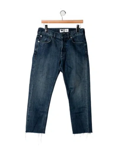 Pre-owned Dior Mid-rise Straight Leg Jeans In Blue
