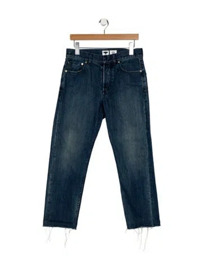 Pre-owned Dior Mid-rise Straight Leg Jeans In Blue