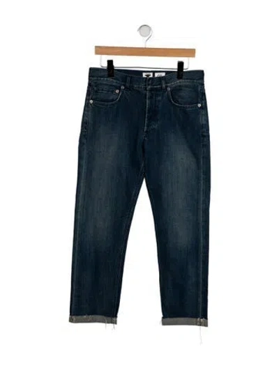 Pre-owned Dior Mid-rise Straight Leg Jeans In Blue