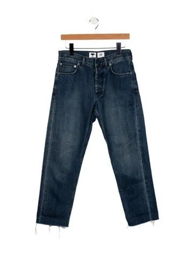 Pre-owned Dior Mid-rise Straight Leg Jeans In Blue