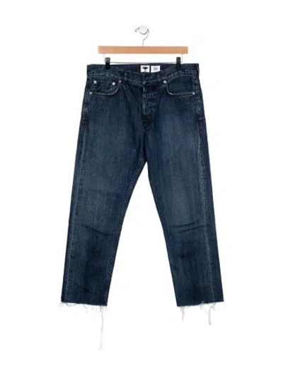 Pre-owned Dior Mid-rise Straight Leg Jeans In Blue