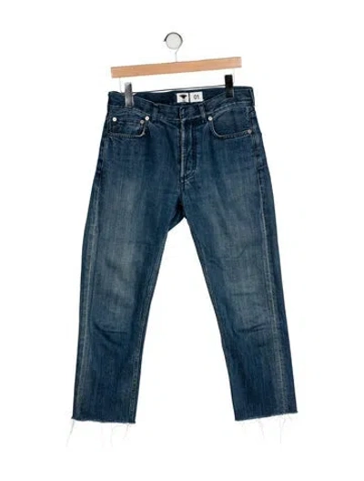 Pre-owned Dior Mid-rise Straight Leg Jeans In Blue