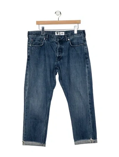 Pre-owned Dior Mid-rise Straight Leg Jeans In Blue