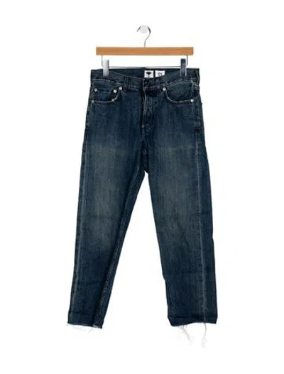 Pre-owned Dior Mid-rise Straight Leg Jeans In Blue