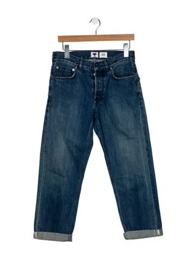 Pre-owned Dior Mid-rise Straight Leg Jeans In Blue