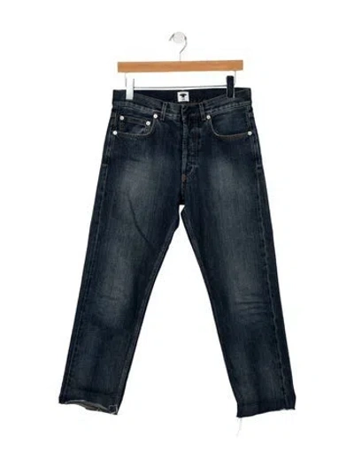 Pre-owned Dior Mid-rise Straight Leg Jeans In Blue