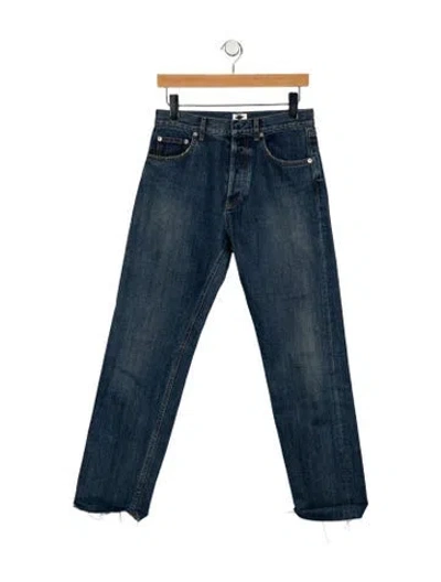 Pre-owned Dior Mid-rise Straight Leg Jeans In Blue