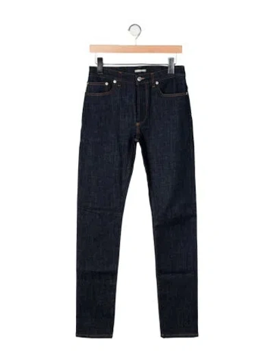 Pre-owned Dior Mid-rise Straight Leg Jeans In Blue
