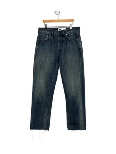 Pre-owned Dior Mid-rise Straight Leg Jeans In Blue