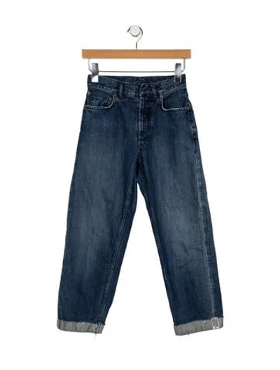 Pre-owned Dior Mid-rise Straight Leg Jeans In Blue