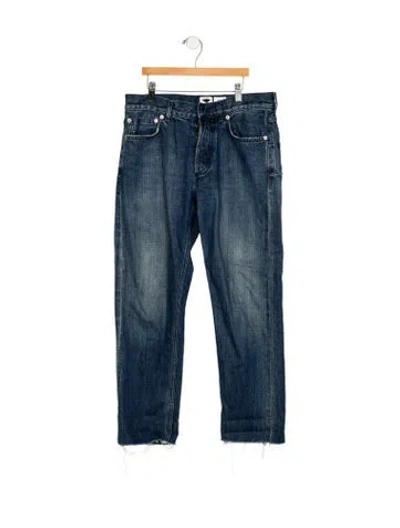 Pre-owned Dior Mid-rise Straight Leg Jeans In Blue