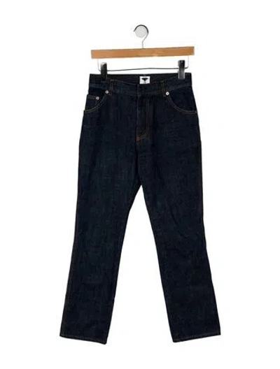 Pre-owned Dior Mid-rise Straight Leg Jeans In Blue