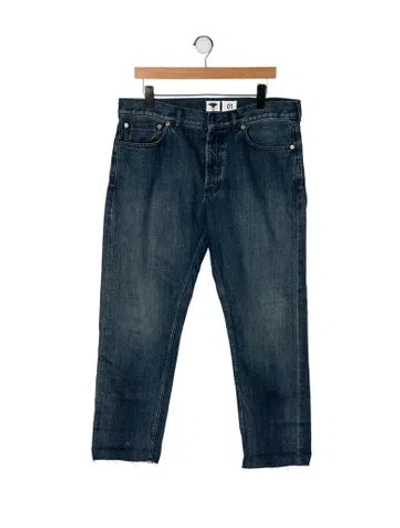 Pre-owned Dior Mid-rise Straight Leg Jeans In Blue