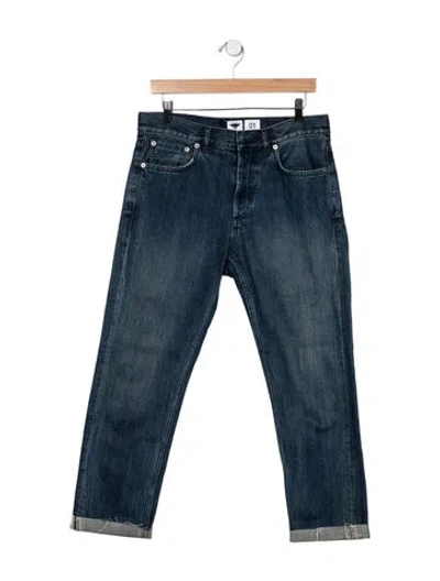 Pre-owned Dior Mid-rise Straight Leg Jeans In Blue