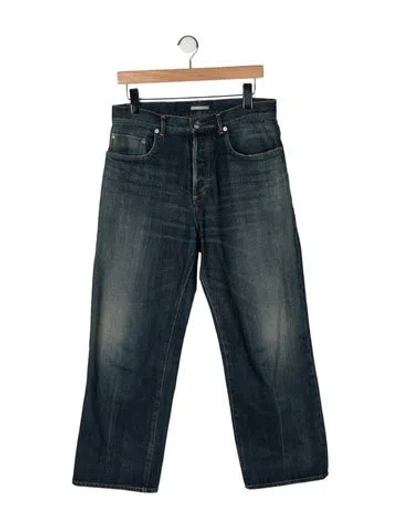 Pre-owned Dior Mid-rise Straight Leg Jeans In Blue