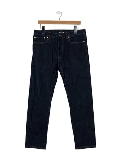 Pre-owned Dior Mid-rise Straight Leg Jeans In Blue