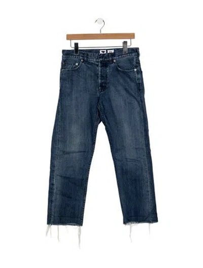 Pre-owned Dior Mid-rise Straight Leg Jeans In Blue