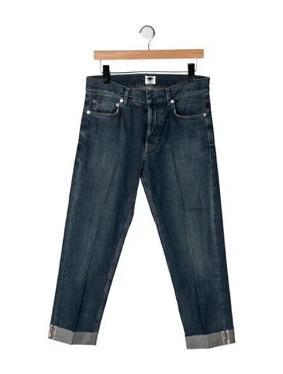 Pre-owned Dior Mid-rise Straight Leg Jeans In Blue