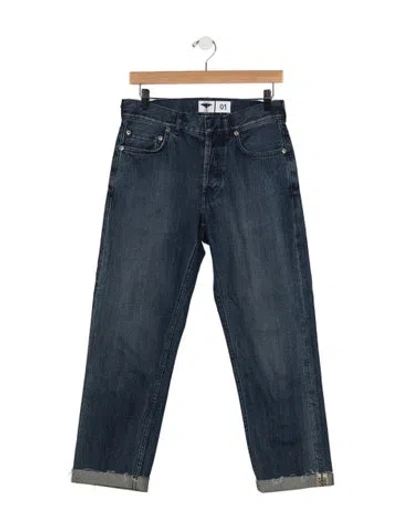 Pre-owned Dior Mid-rise Straight Leg Jeans In Blue