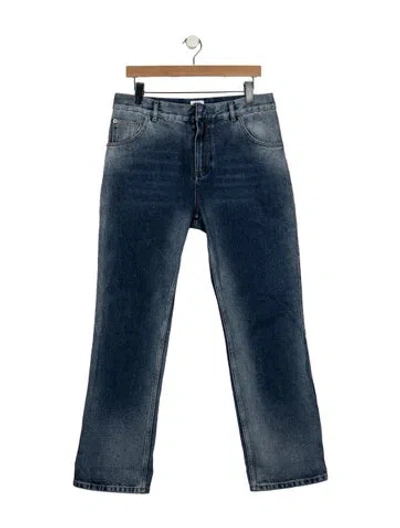Pre-owned Dior Mid-rise Straight Leg Jeans In Blue