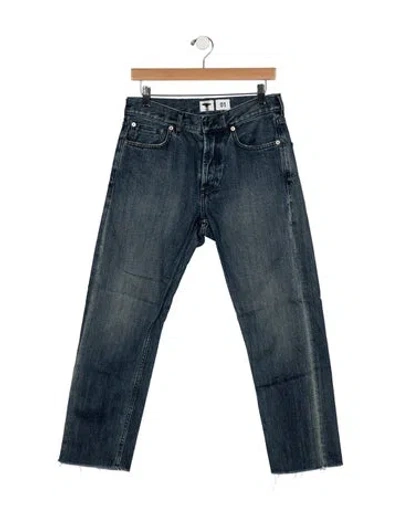 Pre-owned Dior Mid-rise Straight Leg Jeans In Blue