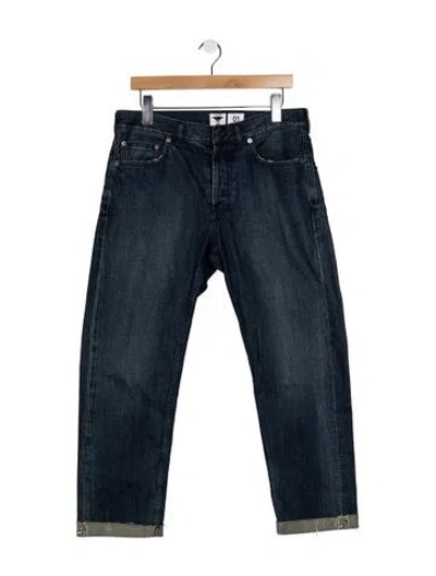 Pre-owned Dior Mid-rise Straight Leg Jeans In Blue
