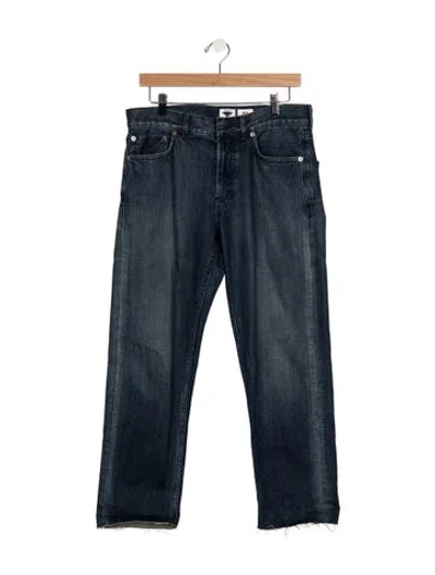 Pre-owned Dior Mid-rise Straight Leg Jeans In Blue