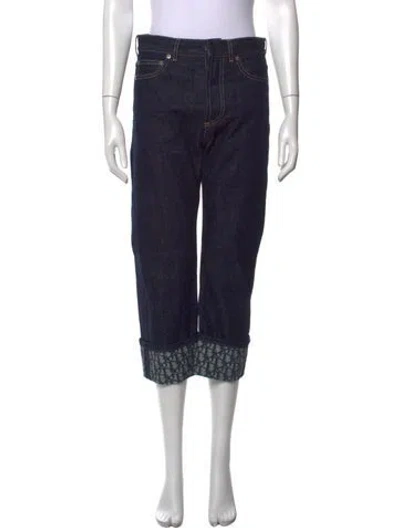 Pre-owned Dior Mid-rise Straight Leg Jeans In Blue