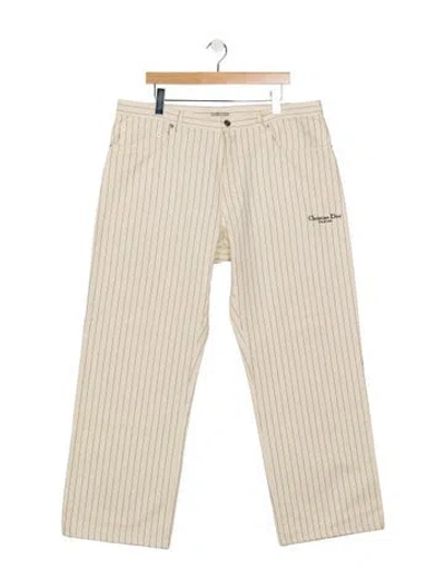 Pre-owned Dior Mid-rise Straight Leg Jeans In Neutrals